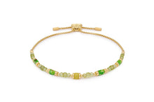 Load image into Gallery viewer, Salma Gold & Peridot Gemstone Slider Bracelet