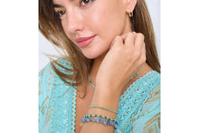 Load image into Gallery viewer, Prunus Aqua & Gold Crystal Stretch Bracelet