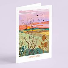 Load image into Gallery viewer, Sunset stroll let's go outside greeting card nature outdoor