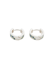 Load image into Gallery viewer, Forget Me Not Silver Mini Hoop Earrings