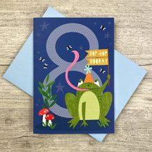 Load image into Gallery viewer, Age Eight Frog Birthday Card