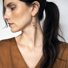 Load image into Gallery viewer, Pink and Grey Long Arch Earrings