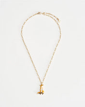 Load image into Gallery viewer, Enamel Fox short gold necklace