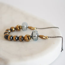 Load image into Gallery viewer, Gardena - glass bubble and hematite long necklace - grey or mauve