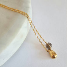 Load image into Gallery viewer, Kira - pear teardrop necklace with smoky quartz