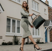 Load image into Gallery viewer, Maggie Brown Spot Upcycled Leather Handbag