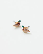 Load image into Gallery viewer, Enamel Mallard Duck stud earrings