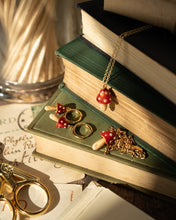 Load image into Gallery viewer, Enamel Mushroom short gold necklace