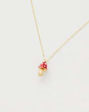 Load image into Gallery viewer, Enamel Mushroom short gold necklace