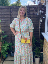 Load image into Gallery viewer, Nancy Yellow Metallic Upcycled Leather Handbag