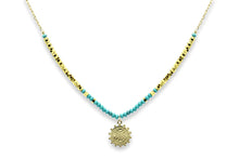 Load image into Gallery viewer, Hades Turquoise Gold Pendant Necklace