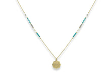 Load image into Gallery viewer, Neith Turquoise Gold Pendant Necklace