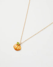 Load image into Gallery viewer, Enamel Pumpkin short gold necklace
