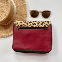Load image into Gallery viewer, Stacey Blue Leopard Upcycled Leather Handbag