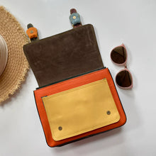 Load image into Gallery viewer, Stacey Blue Leopard Upcycled Leather Handbag