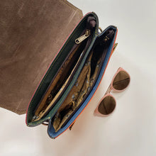 Load image into Gallery viewer, Stacey Blue Leopard Upcycled Leather Handbag