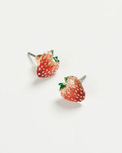 Load image into Gallery viewer, Enamel Strawberry stud earrings