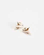 Load image into Gallery viewer, Enamel Swan stud earrings