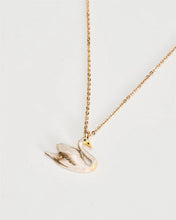Load image into Gallery viewer, Enamel Swan short gold necklace