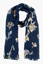 Load image into Gallery viewer, Vaeda Navy Floral Lightweight Scarf