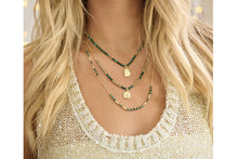 Load image into Gallery viewer, Allat Malachite and Gold Gemstone Necklace