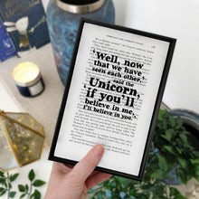 Load image into Gallery viewer, Unicorn I'll Believe In You - book page print
