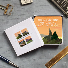 Load image into Gallery viewer, Gift box of four Scottish Landscape coasters