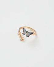 Load image into Gallery viewer, Enamel Blue Butterfly Ring