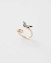 Load image into Gallery viewer, Enamel Blue Butterfly Ring