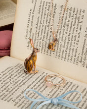 Load image into Gallery viewer, Enamel Hare short rose gold necklace