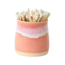 Load image into Gallery viewer, Coral Pink Glosters Handmade Match Pot