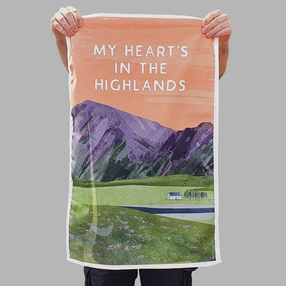 My Heart's in the Highlands - Scottish Tea Towel