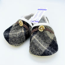 Load image into Gallery viewer, Harris Tweed Baby Shoes - grey check