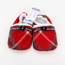 Load image into Gallery viewer, Harris Tweed Baby Shoes - red/grey check