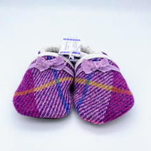 Load image into Gallery viewer, Harris Tweed Baby Shoes - purple check