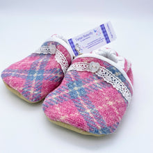 Load image into Gallery viewer, Harris Tweed Baby Shoes - pale pink check