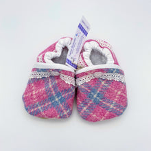 Load image into Gallery viewer, Harris Tweed Baby Shoes - pale pink check