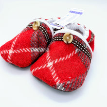 Load image into Gallery viewer, Harris Tweed Baby Shoes - red/grey check