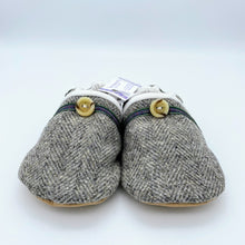 Load image into Gallery viewer, Harris Tweed Baby Shoes - grey herringbone
