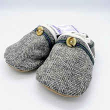 Load image into Gallery viewer, Harris Tweed Baby Shoes - grey herringbone