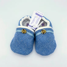 Load image into Gallery viewer, Harris Tweed Baby Shoes - plain light blue