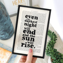 Load image into Gallery viewer, Even the Darkest Night Will End - book page print