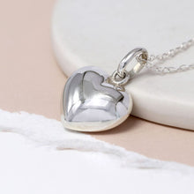 Load image into Gallery viewer, Sterling silver rounded heart necklace