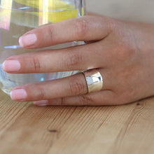 Load image into Gallery viewer, Sterling silver ring with a smooth concave band