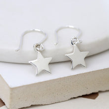 Load image into Gallery viewer, Sterling silver star drop earrings