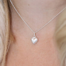 Load image into Gallery viewer, Silver brushed heart necklace