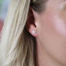 Load image into Gallery viewer, Silver Dotted Starfish Stud Earrings