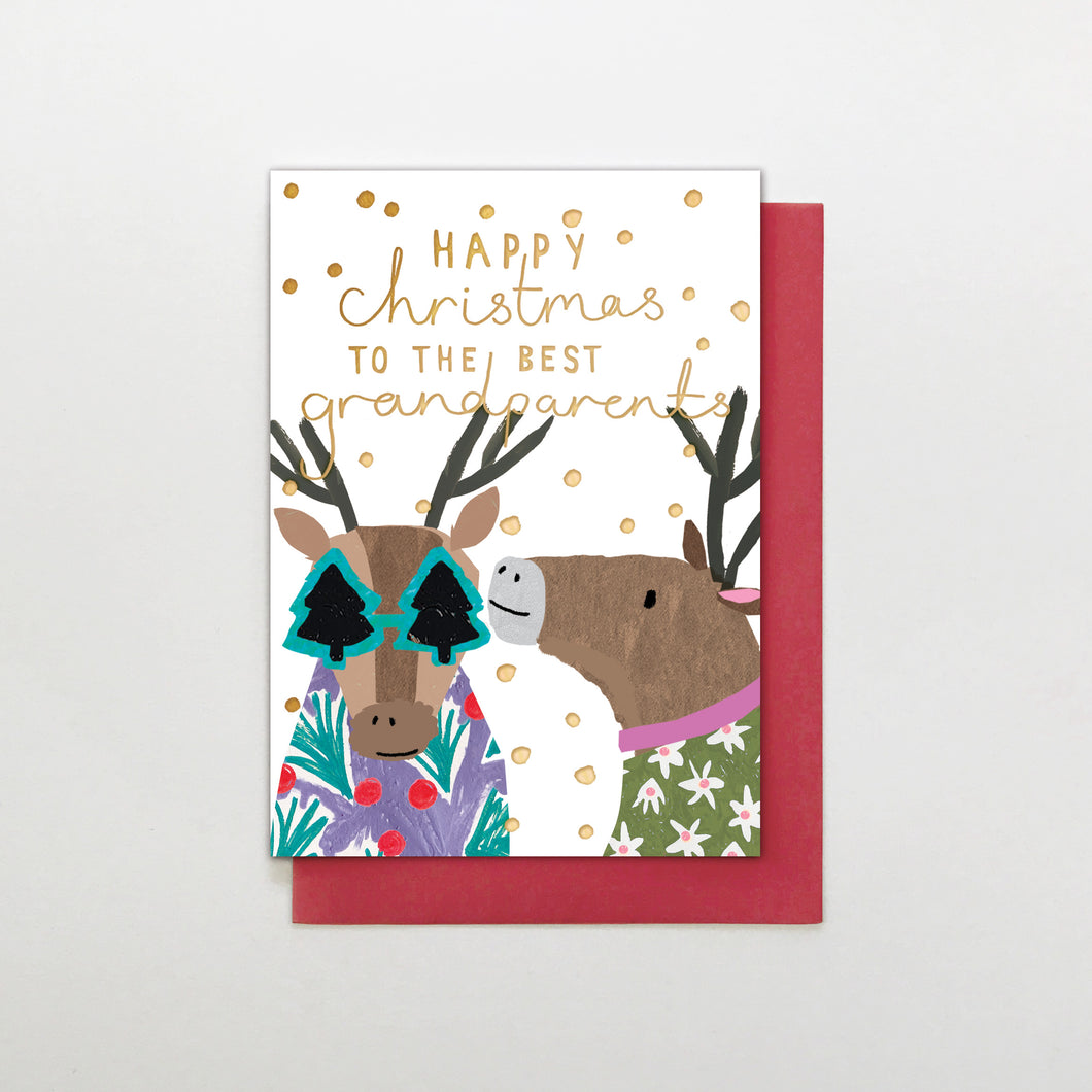 Christmas Card- reindeer grandparents