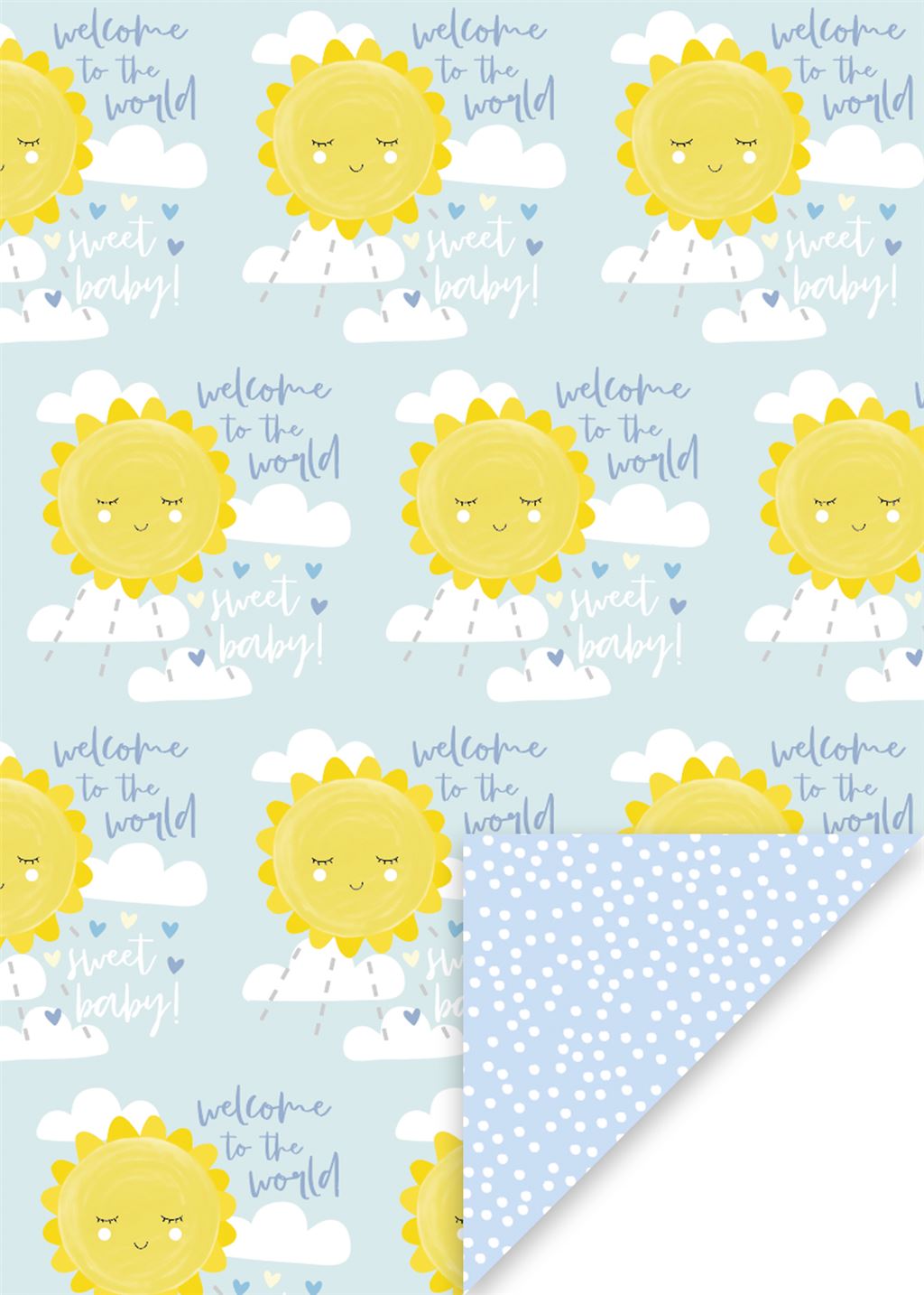 Baby Boy blue sunshine wrapping paper