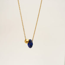 Load image into Gallery viewer, Abacus deep blue and gold necklace